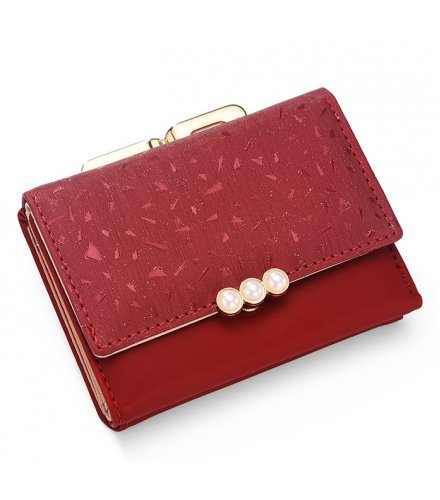 WW116 - Korean weave candy color tri-fold small Wallet